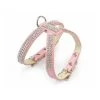 CAMON PETTORINA IN PELLE CON STRASS ROSA -Negozio Di Animali camon pettorina in pelle con strass rosa