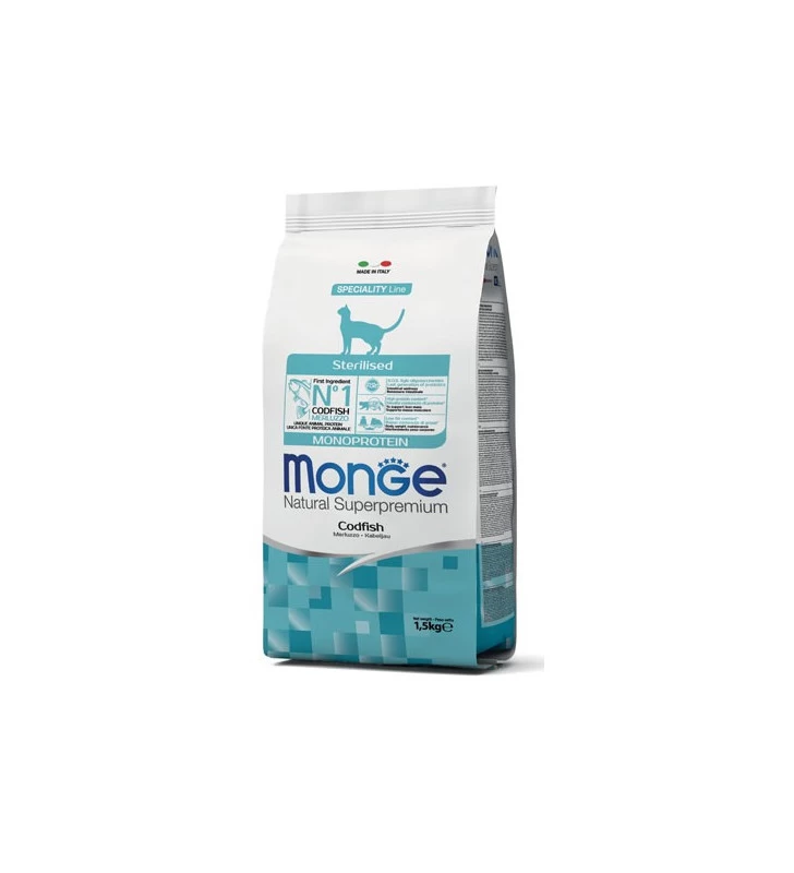 MONGE CROCCANTINI GATTO STERILIZZATO AL MERLUZZO 1.5KG 3 MONGE CROCCANTINI GATTO STERILIZZATO AL MERLUZZO 1.5KG