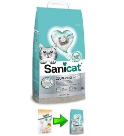 SANICAT LETTIERA WHITE UNSCENTED AGGLOMERANTE 20LT